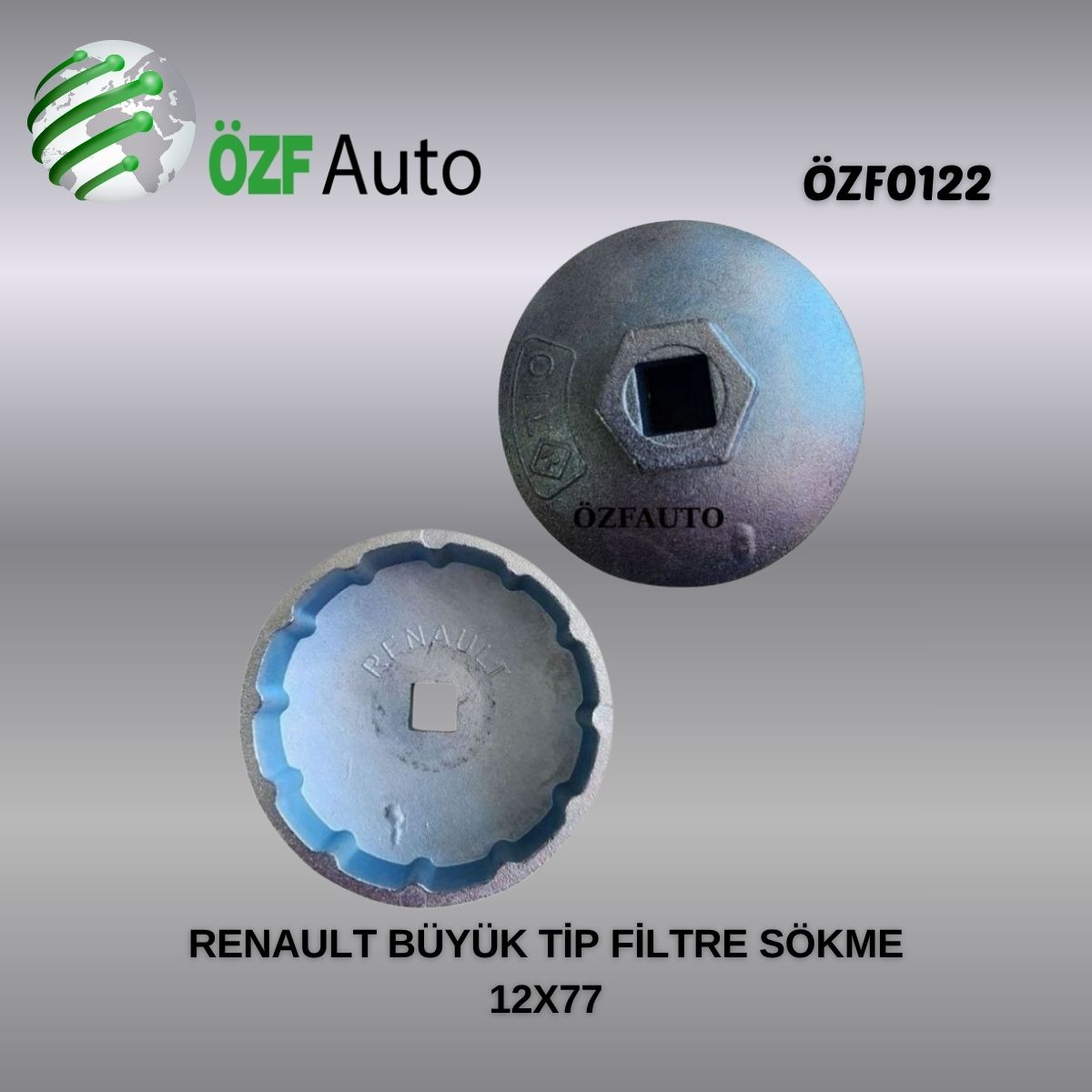 ÖZF0122 FİLTRE SÖKME APARATI BÜYÜK  RENAULT NİSSAN PEJO DÖKÜM 12 KÖŞE 77 MM